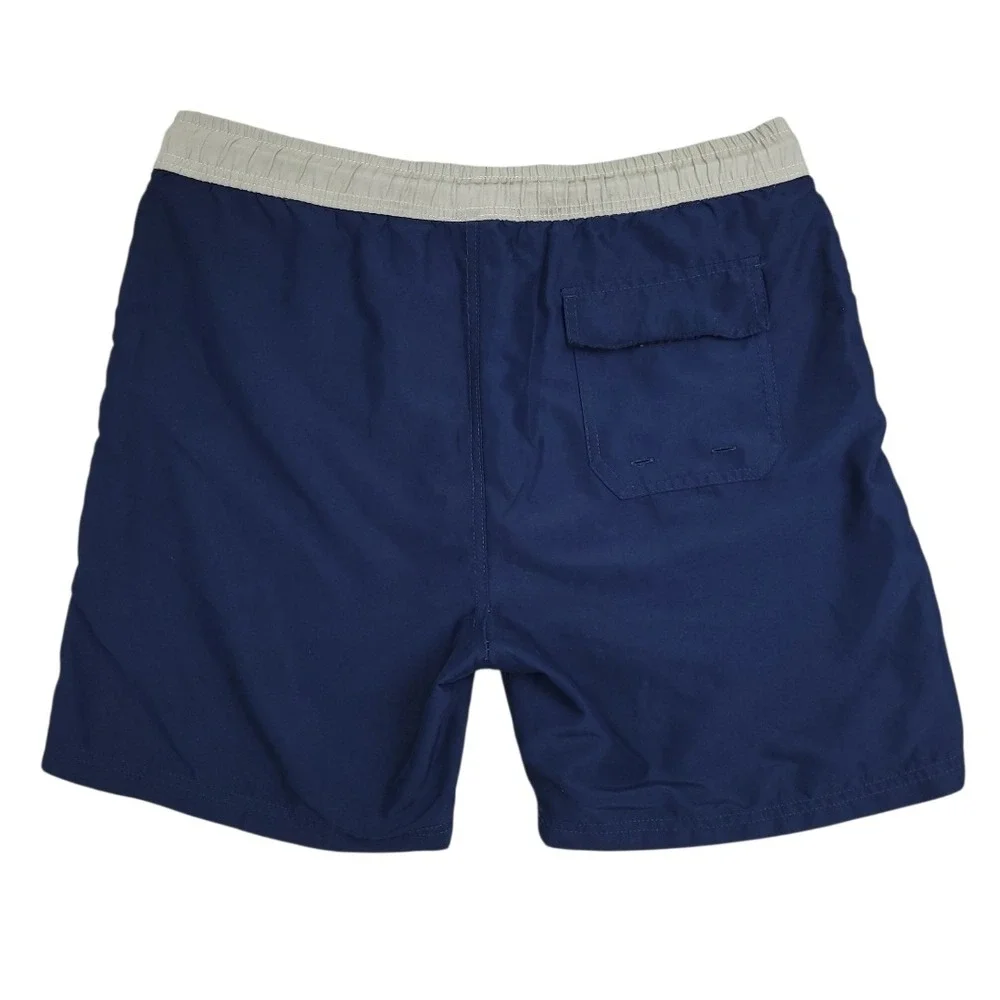 U.S. Polo Assn Mens Swim Trunks Medium Preppy Shorts Mesh Lined Navy Gray